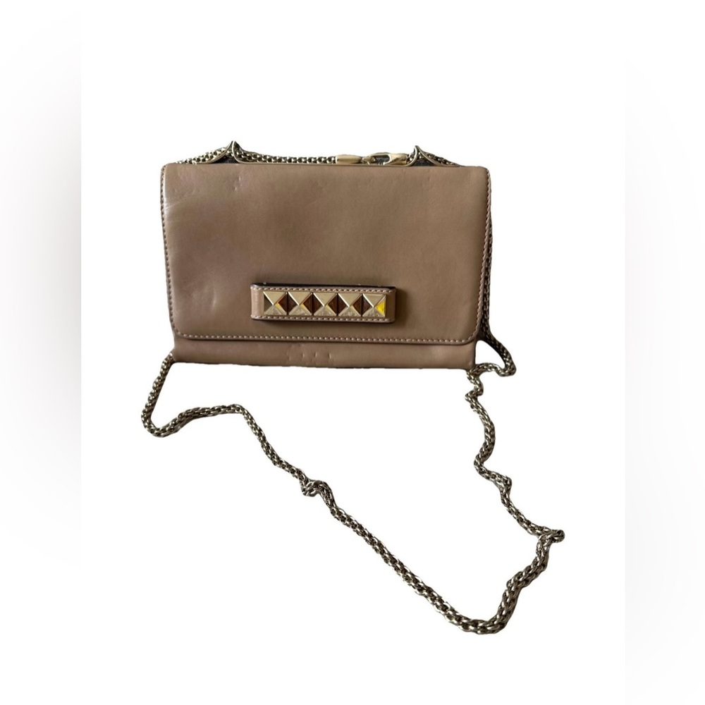 Valentino Garavani Tan Leather Bag with Gold Chain